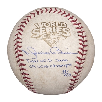 2009 Mariano Rivera Game Used and Signed Final World Series Saved Baseball (MLB Authenticated & Steiner)